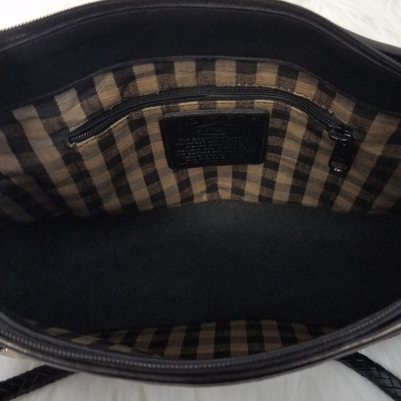 Brighton Bag Large Black Woven Braided Leather - Picture 3 of 16